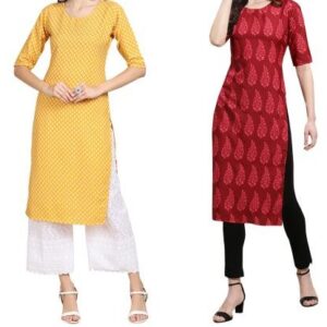 Libas Rayon Straight Kurti Pack of 2