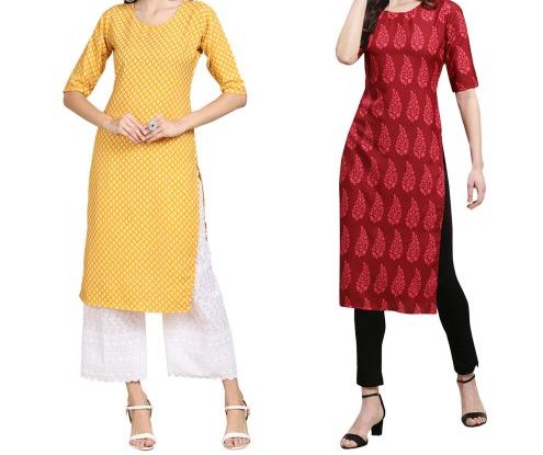 Libas Rayon Straight Kurti Pack of 2